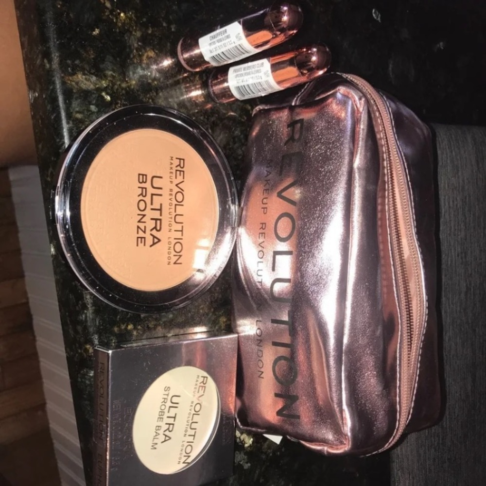 Makeup revolution bag and makeup
